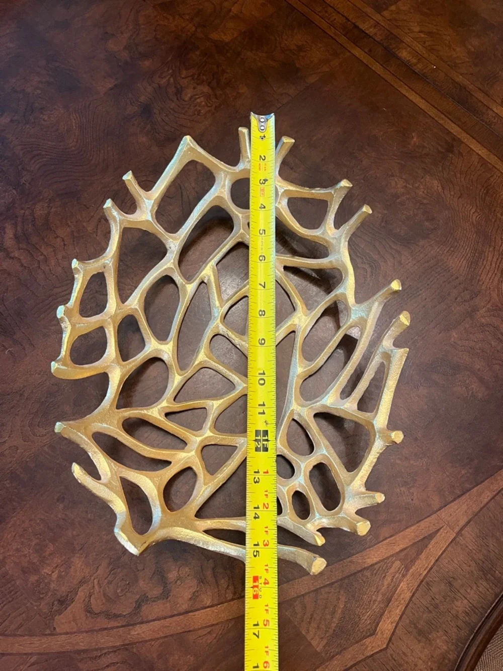 Golden Sculptural Coral Decorative Bowl